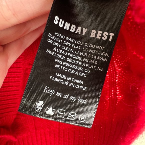 Aritzia Red Cable Knit Crop Top - Picture 7 of 11